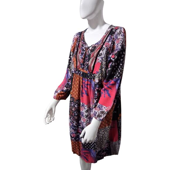 Anthropologie One September Patchwork Womens size Large Arcata Boho Artsy Dress - Picture 3 of 7